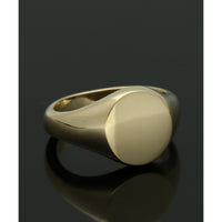 Plain Oval Signet Ring in 9ct Yellow Gold