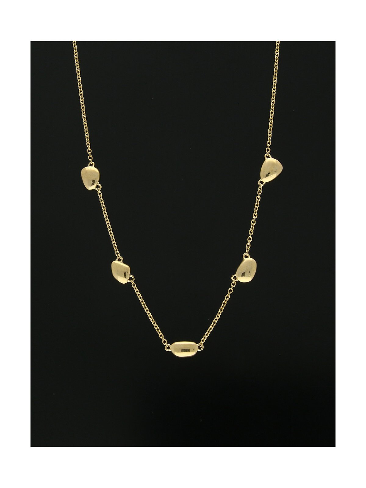 Irregular Oval Shape Necklace in 9ct Yellow Gold