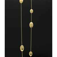 Polished Ovals Station Necklace 80cm in 9ct Yellow Gold