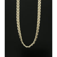 Three Row Brick Necklace in 9ct Yellow Gold