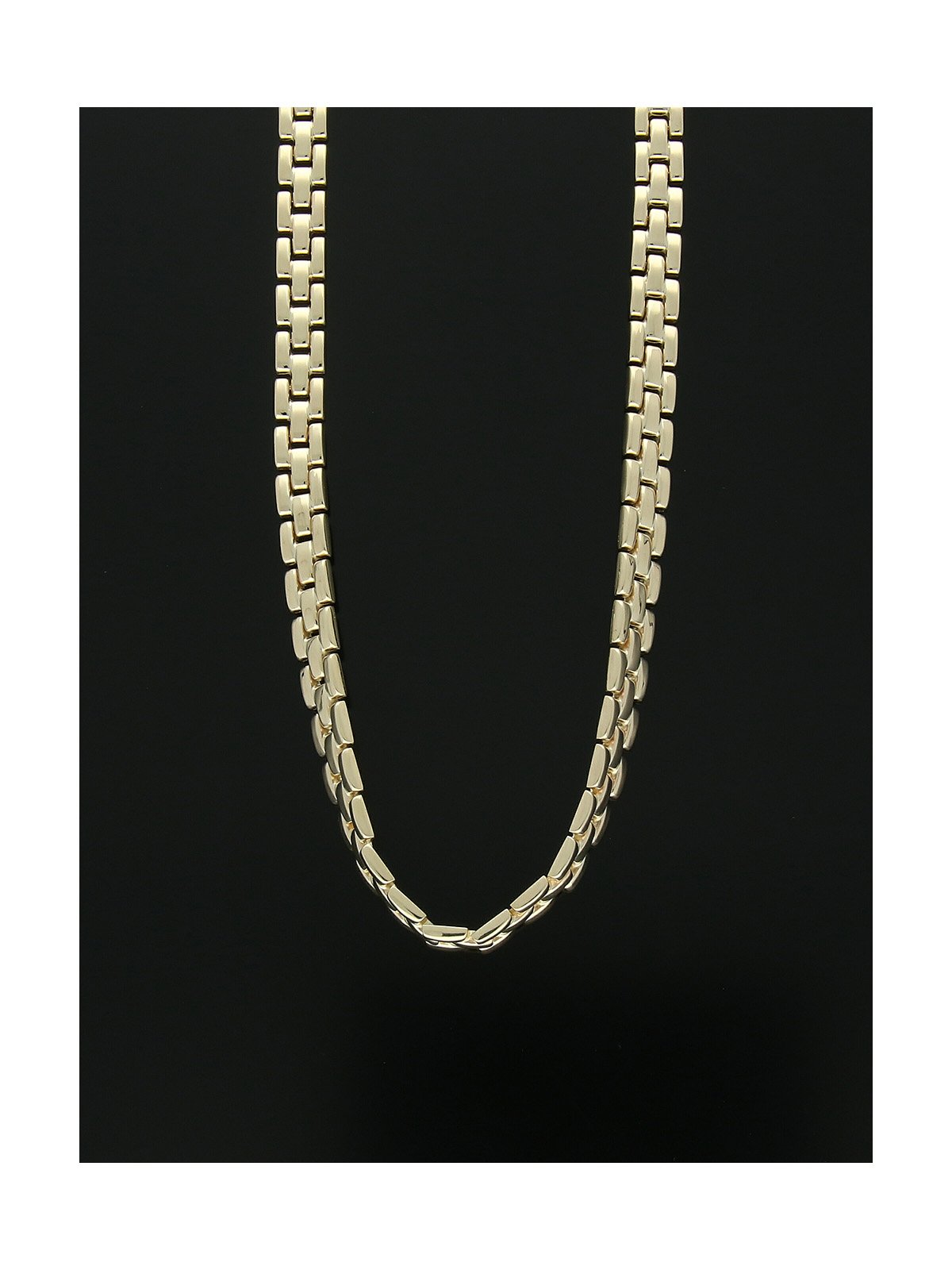 Three Row Brick Necklace in 9ct Yellow Gold