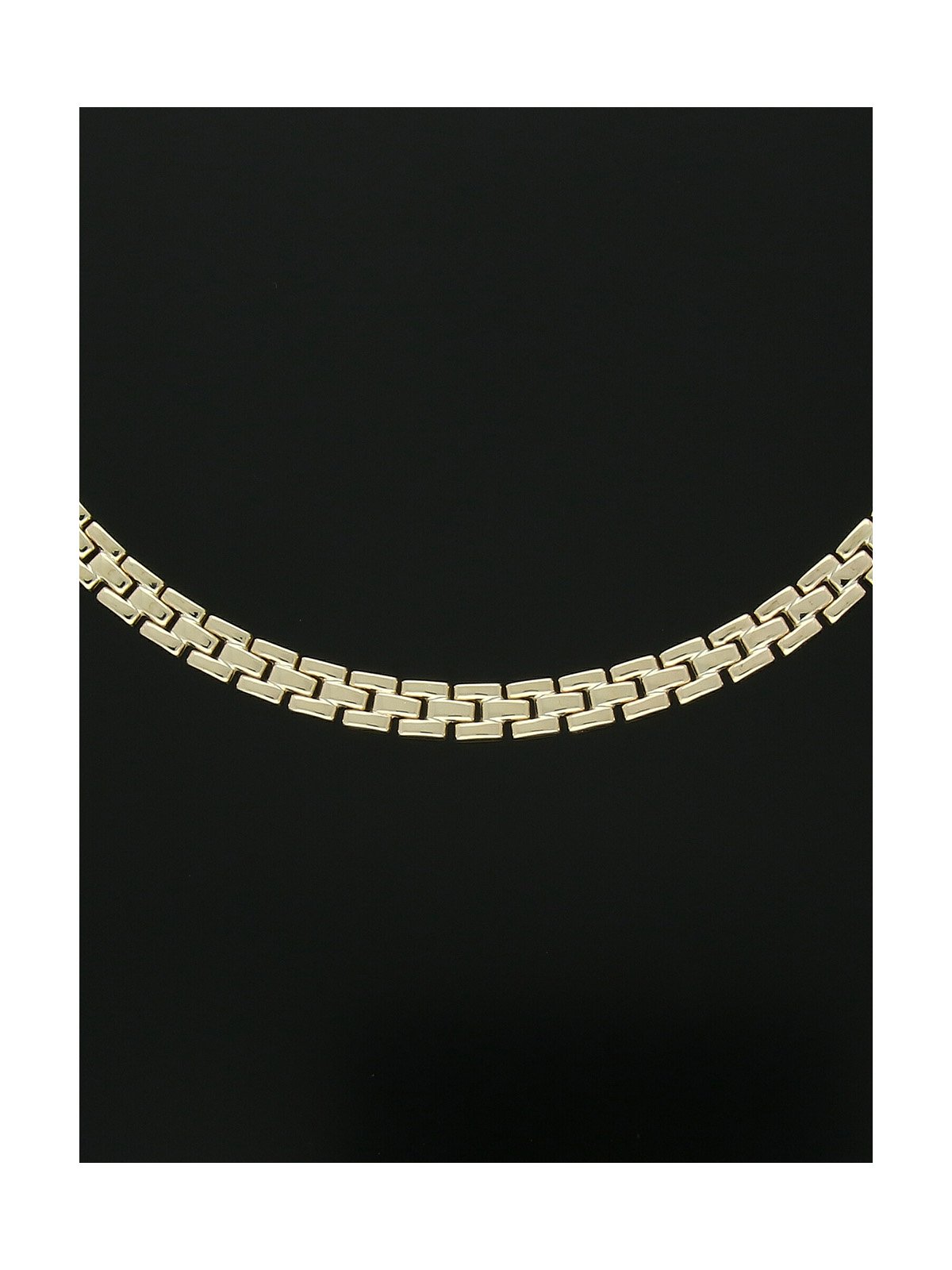 Three Row Brick Necklace in 9ct Yellow Gold