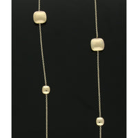 Satin & Polished Alternating Square Bead Necklace in 9ct Yellow Gold