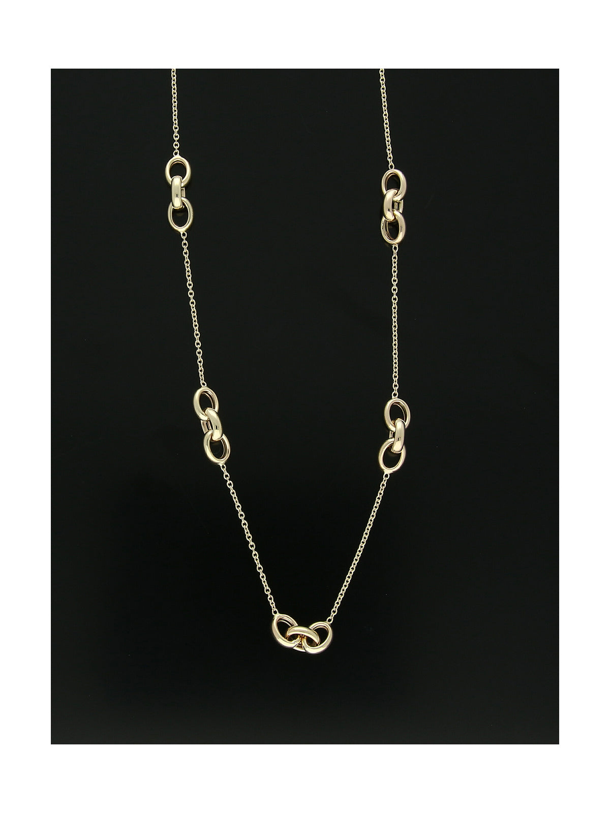 Triple Loop Chain Necklace in 9ct Yellow Gold