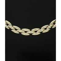 Three Row Marquise Shaped Link Necklace in 9ct Yellow Gold