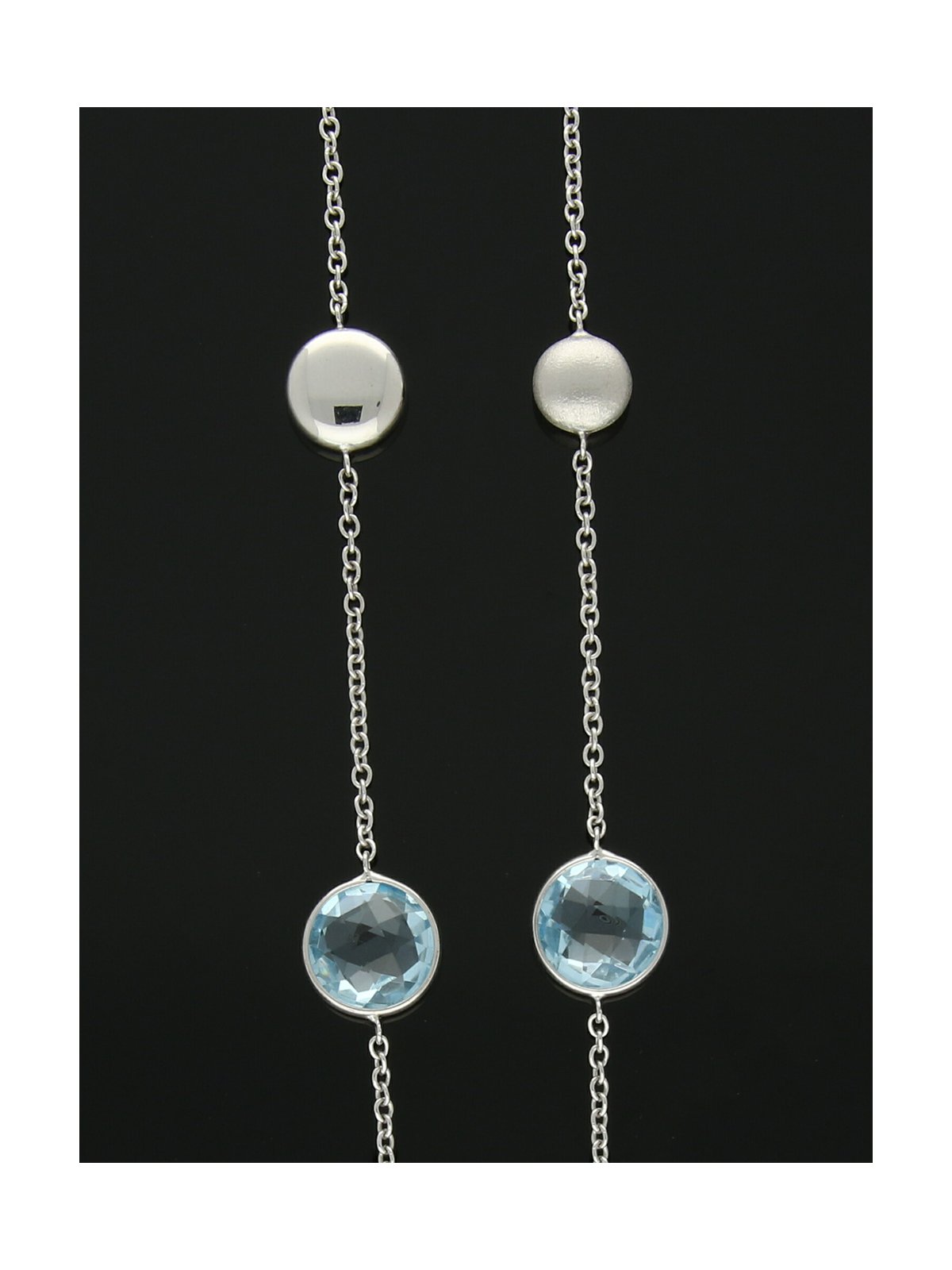 Blue Topaz Necklace in 9ct White Gold