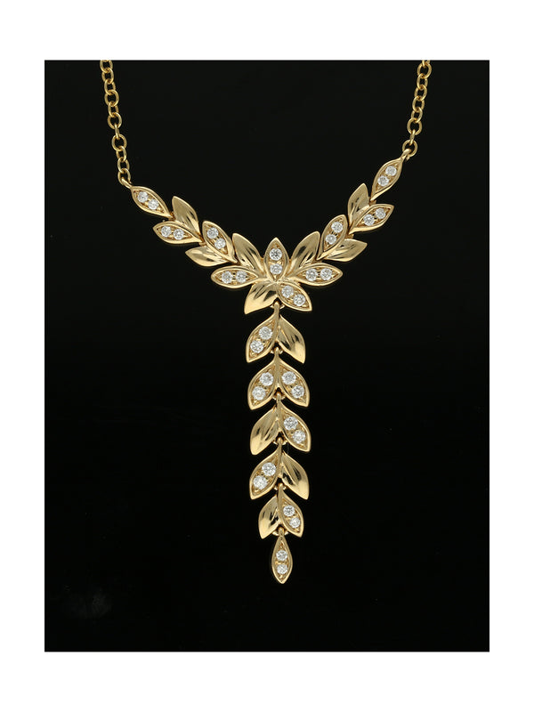 Diamond Vine Necklace 0.19ct in 9ct Yellow Gold