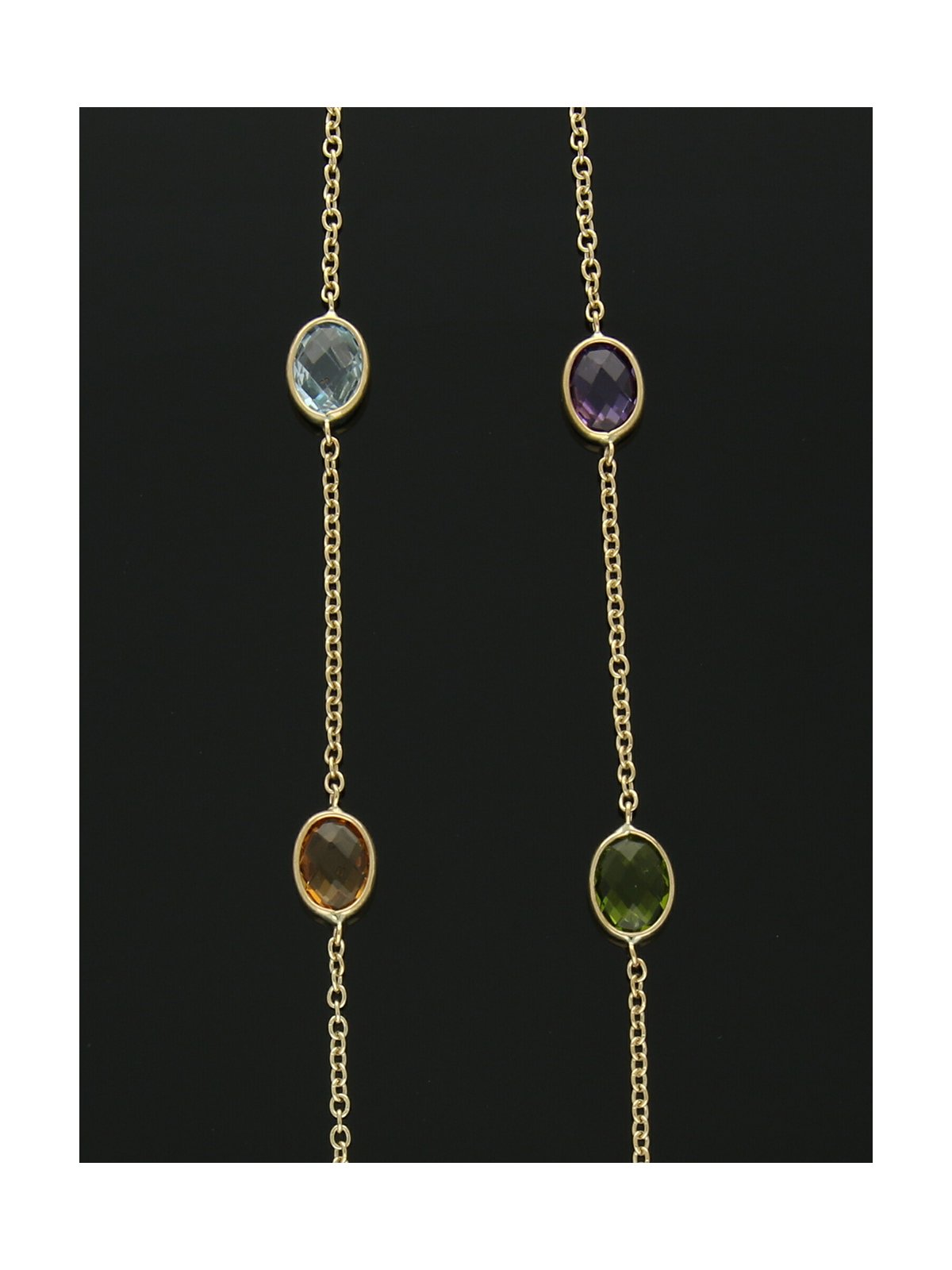 Multi Stone Necklace in 9ct Yellow Gold