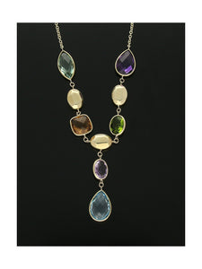 Multi Stone Set Necklace in 9ct Yellow Gold