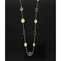 Amethyst, Green Amethyst & Tourmaline Necklace in 9ct Yellow Gold