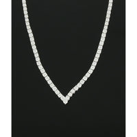 Diamond Line Necklace 4.73ct in 18ct White Gold