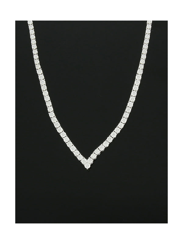 Diamond Line Necklace 4.73ct in 18ct White Gold