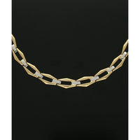 Open Link Necklace in 9ct Yellow and White Gold