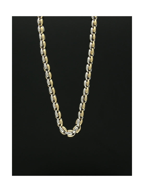 Link Necklace in 9ct Yellow and White Gold