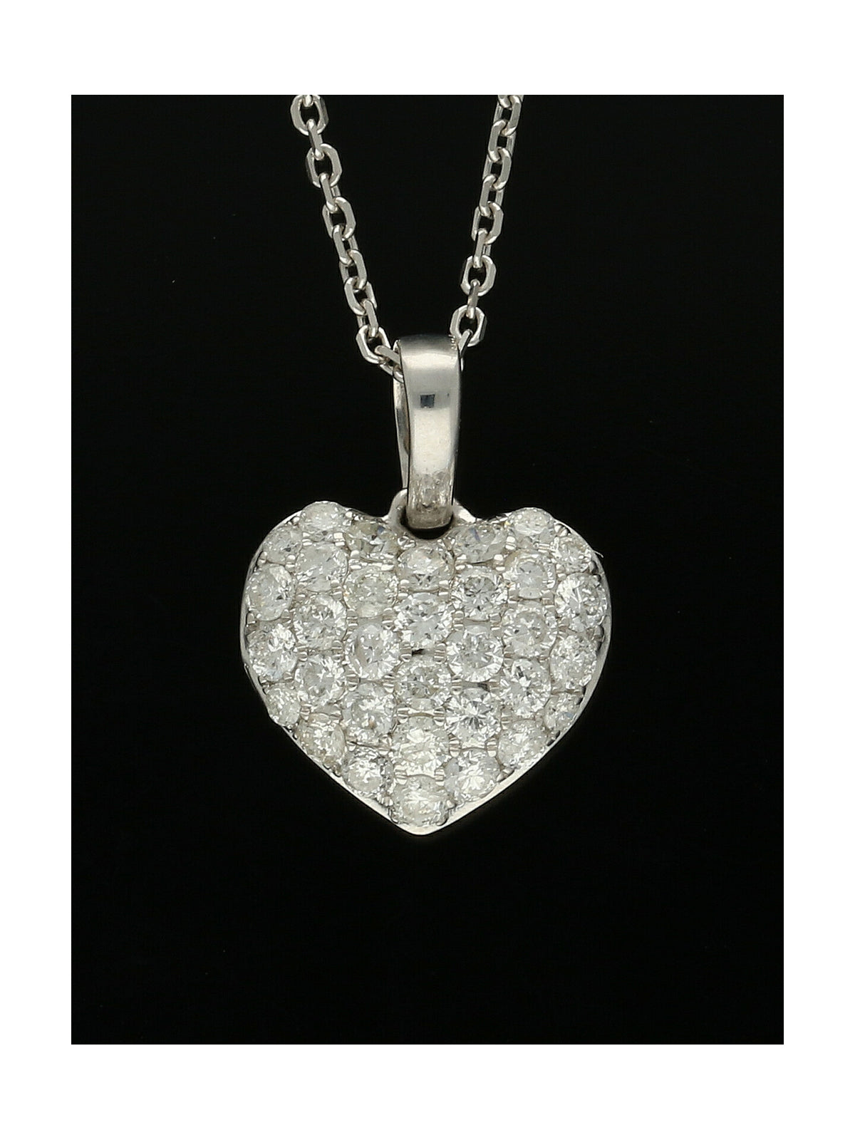 Diamond Heart Pendant Necklace 0.33ct in 9ct White Gold