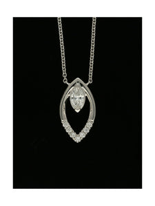 Diamond Marquise Pendant in 9ct White Gold