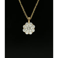 Diamond Round Brilliant 0.50ct Cluster Pendant in 9ct Yellow Gold