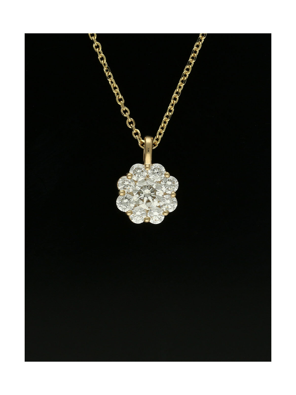 Diamond Round Brilliant 0.50ct Cluster Pendant in 9ct Yellow Gold