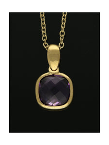 Amethyst Pendant Necklace in 9ct Yellow Gold