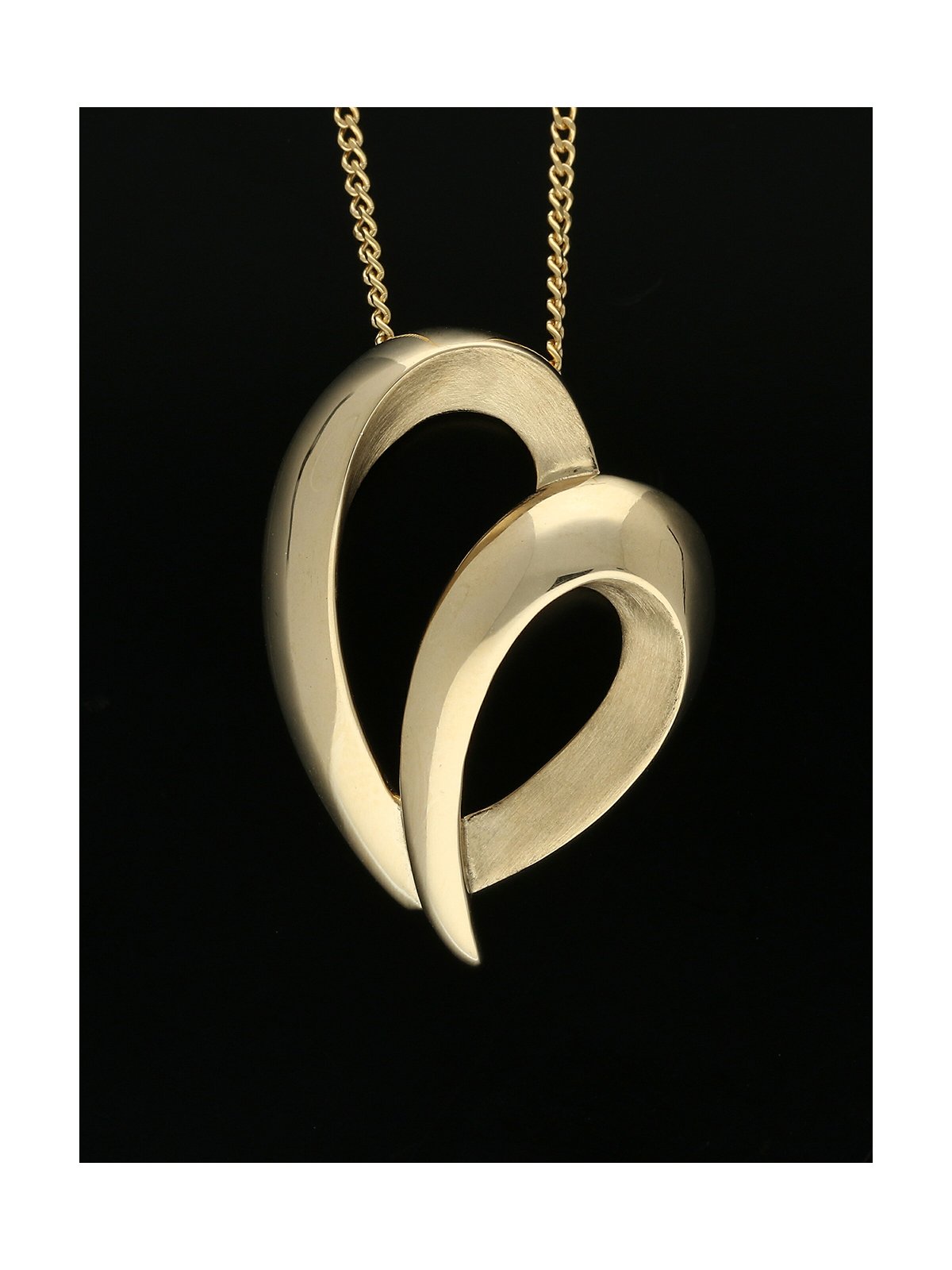 Fancy Heart Pendant Necklace in 9ct Yellow Gold