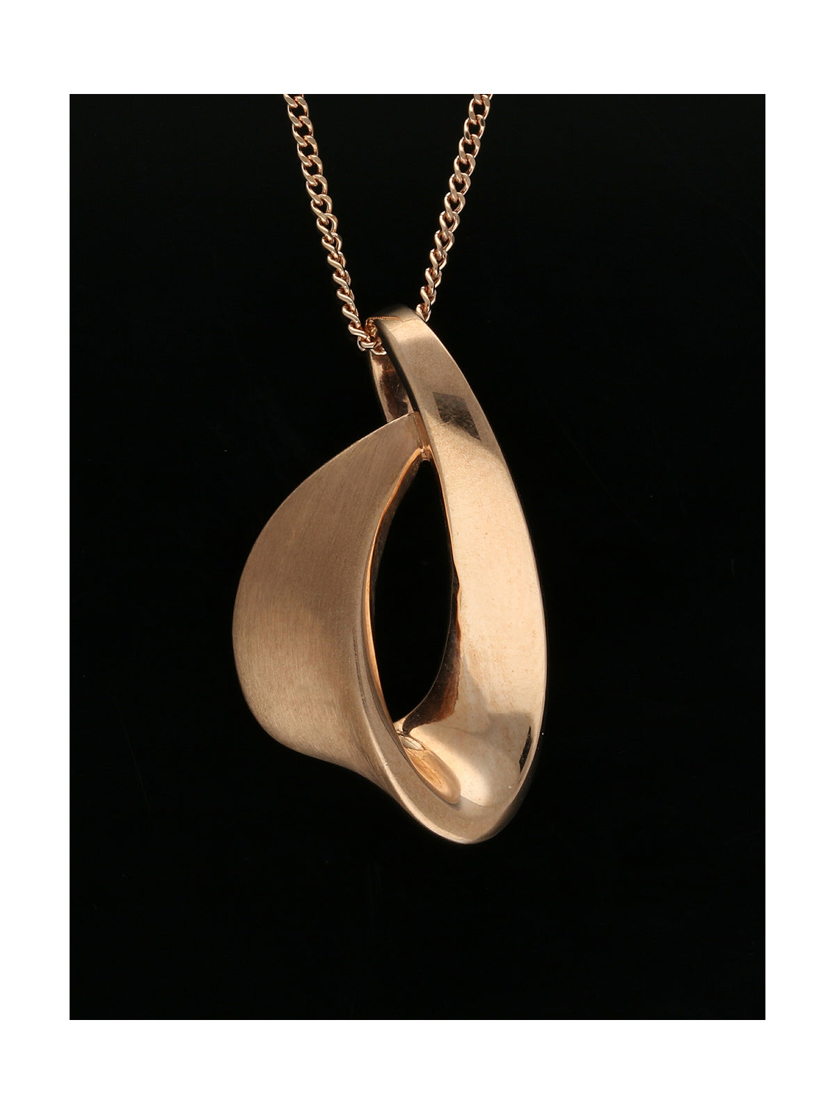 Fancy Ribbon Pendant Necklace in 9ct Rose Gold