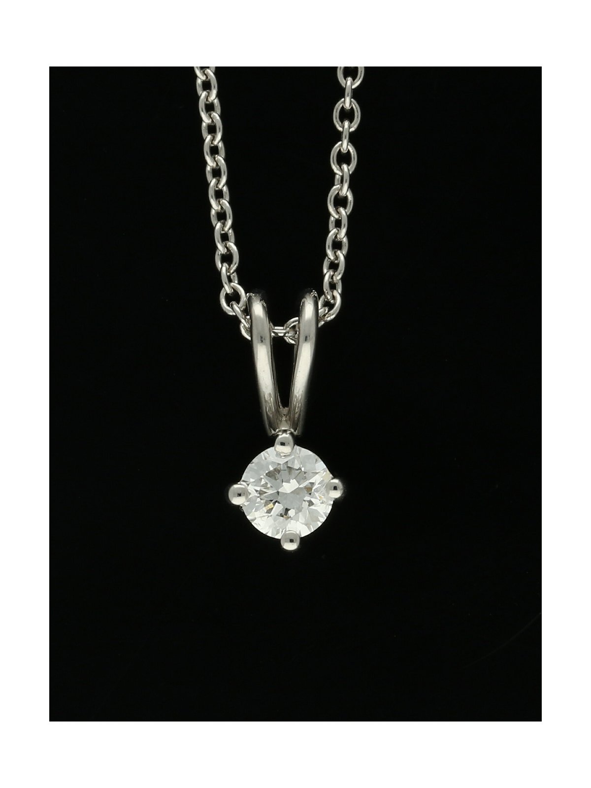 Diamond Solitaire Pendant "The Catherine Collection" 0.25ct Round Brilliant Cut in 18ct White Gold