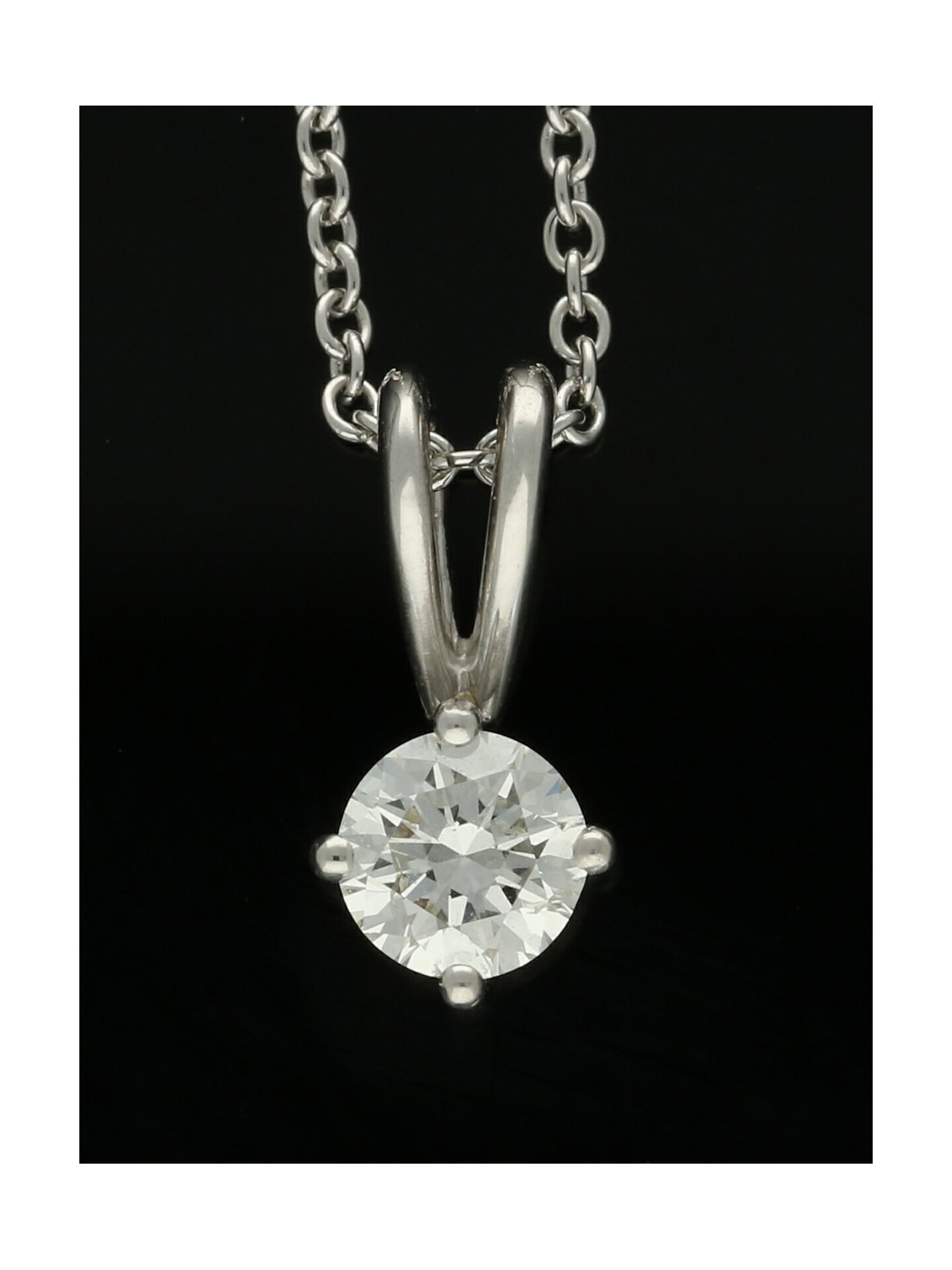 Diamond Solitaire Pendant "The Catherine Collection" 0.40ct Round Brilliant Cut in 18ct White Gold