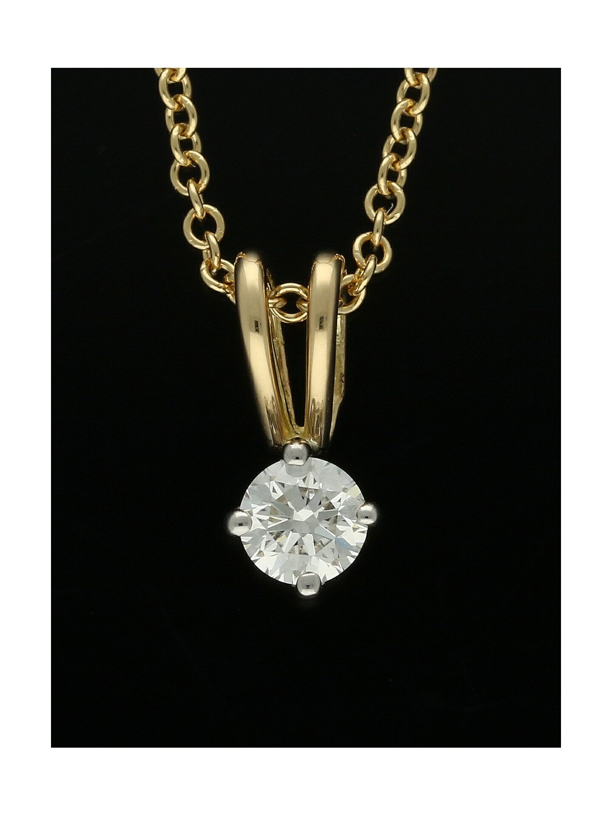 Diamond Solitaire Pendant "The Catherine Collection" 0.20ct Round Brilliant Cut in 18ct Yellow Gold