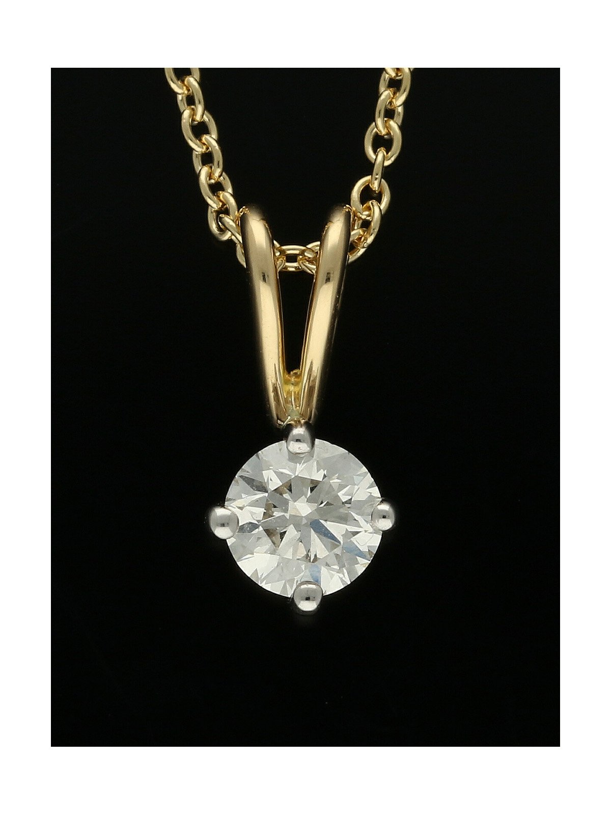 Diamond Solitaire Pendant "The Catherine Collection" 0.40ct Round Brilliant Cut in 18ct Yellow & White Gold