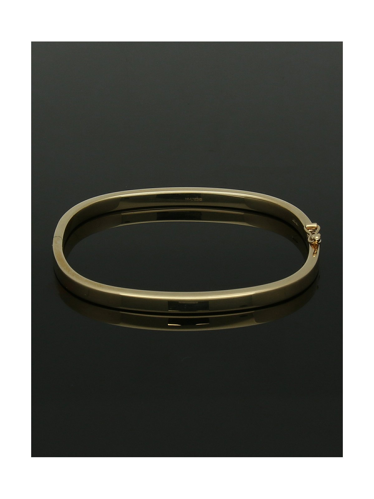 4mm TV Shaped Solid Bangle in 9ct Yellow Gold