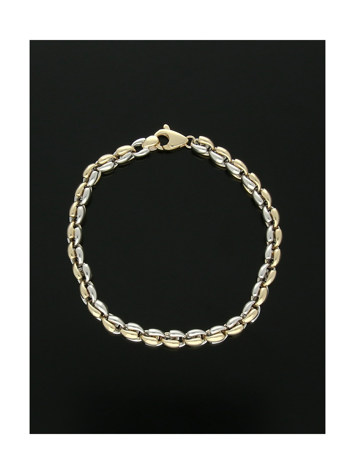 Link Bracelet in 9ct Yellow and White Gold