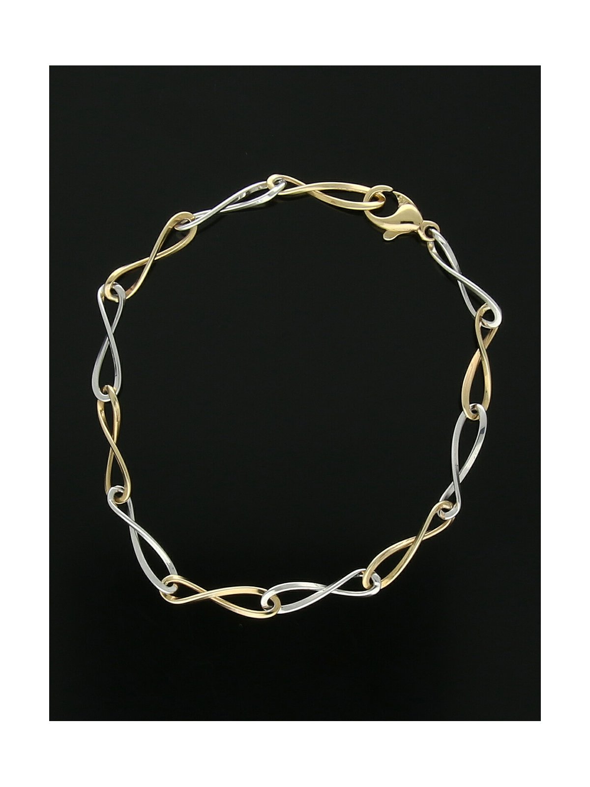 Figure of 8 Bracelet in 9ct Yellow & White Gold