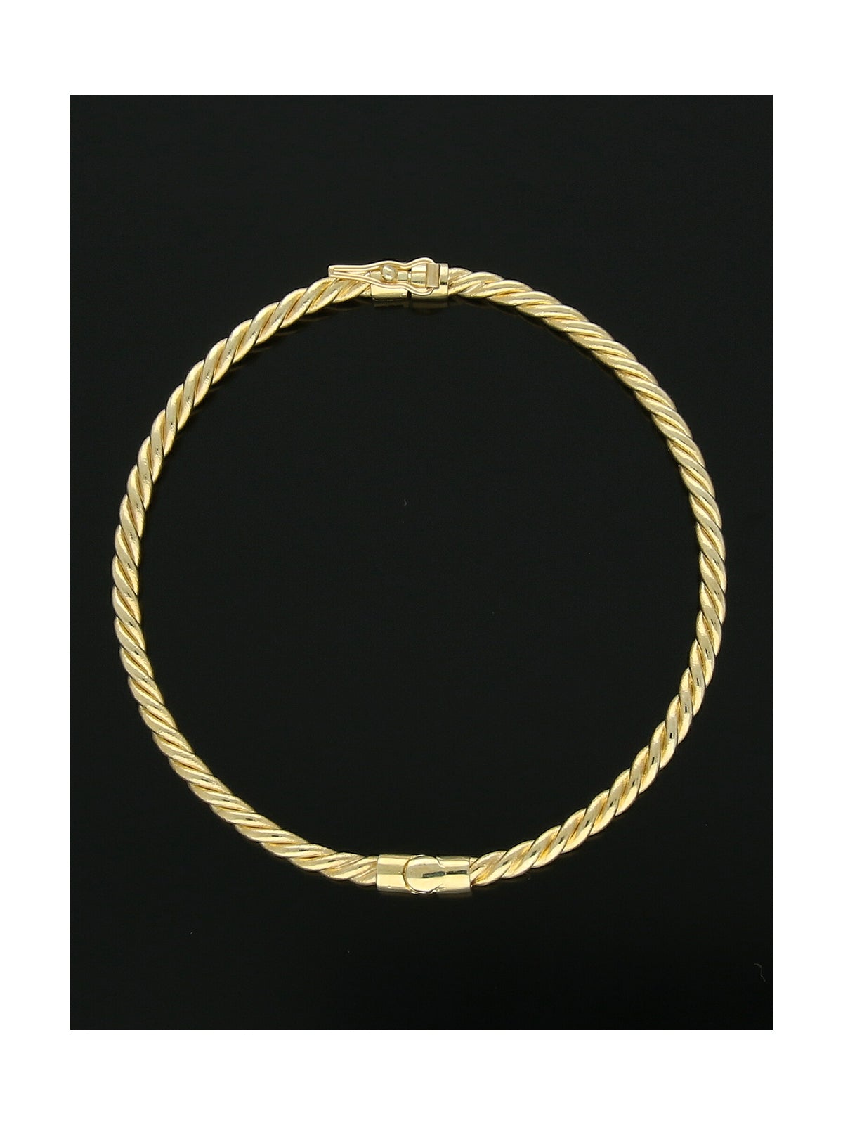 Twisted Hinged Bangle in 9ct Yellow Gold