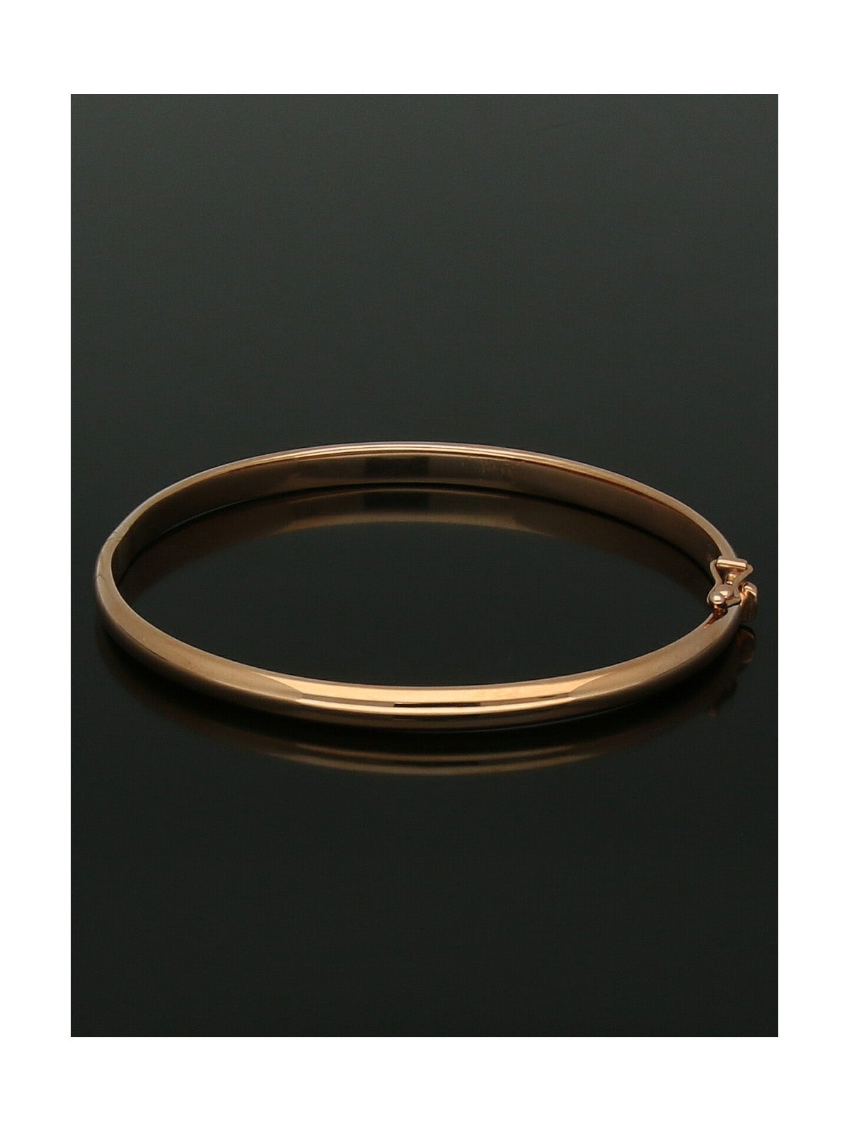 D-Shape Hinged Bangle in 9ct Rose Gold