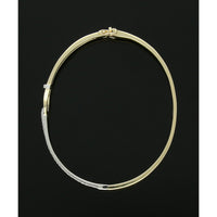 Diamond Bangle in 9ct Yellow and White Gold with Loop Detail