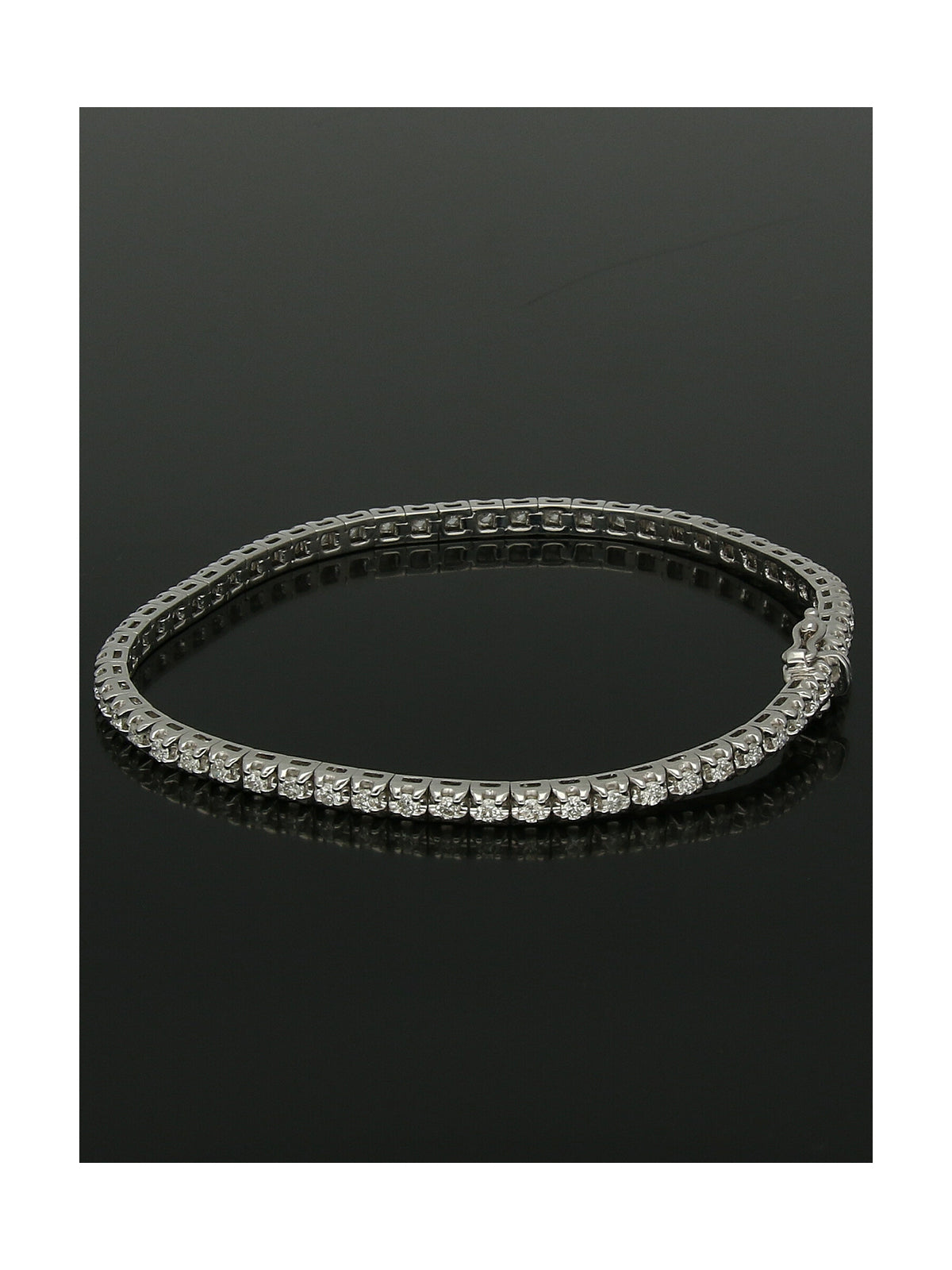 Diamond Line Bracelet 1.60ct in 9ct White Gold