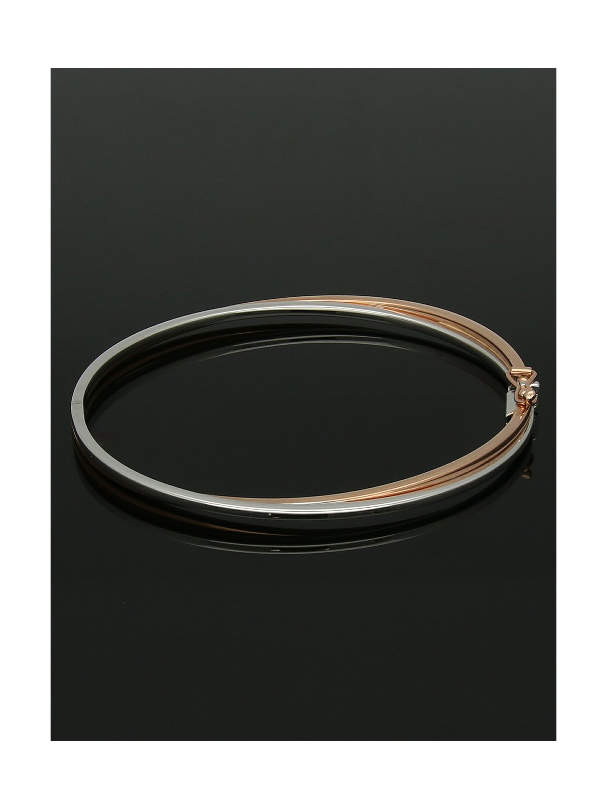 Crossover Bangle in 9ct Rose & White Gold