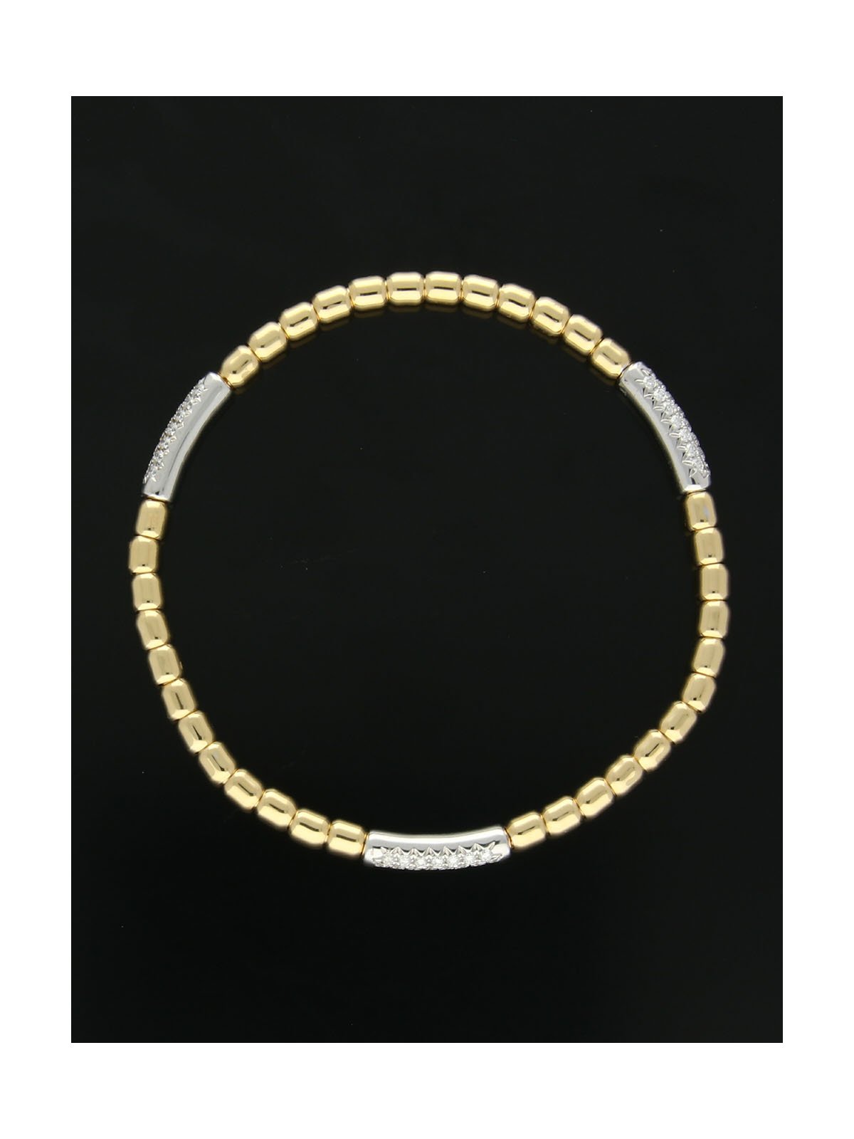 Diamond Set Bar Bracelet 0.79ct in 18ct Yellow & White Gold