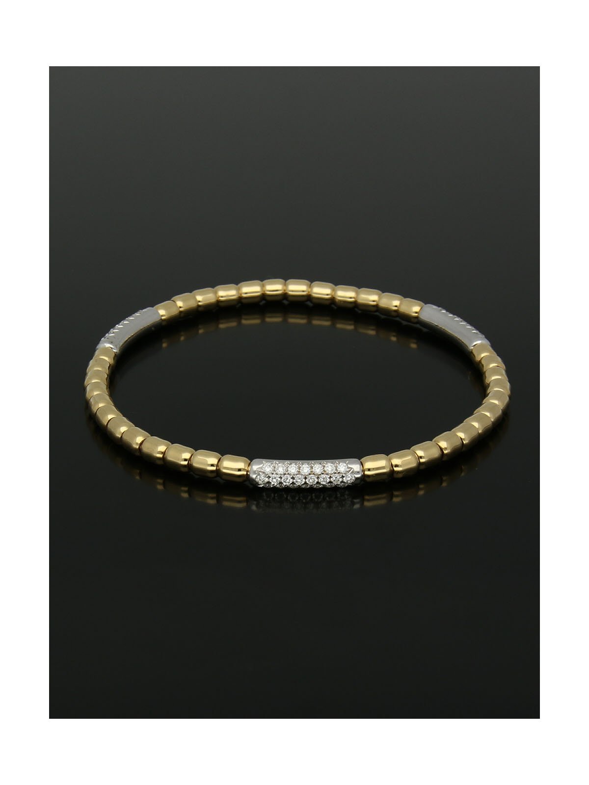 Diamond Set Bar Bracelet 0.79ct in 18ct Yellow & White Gold