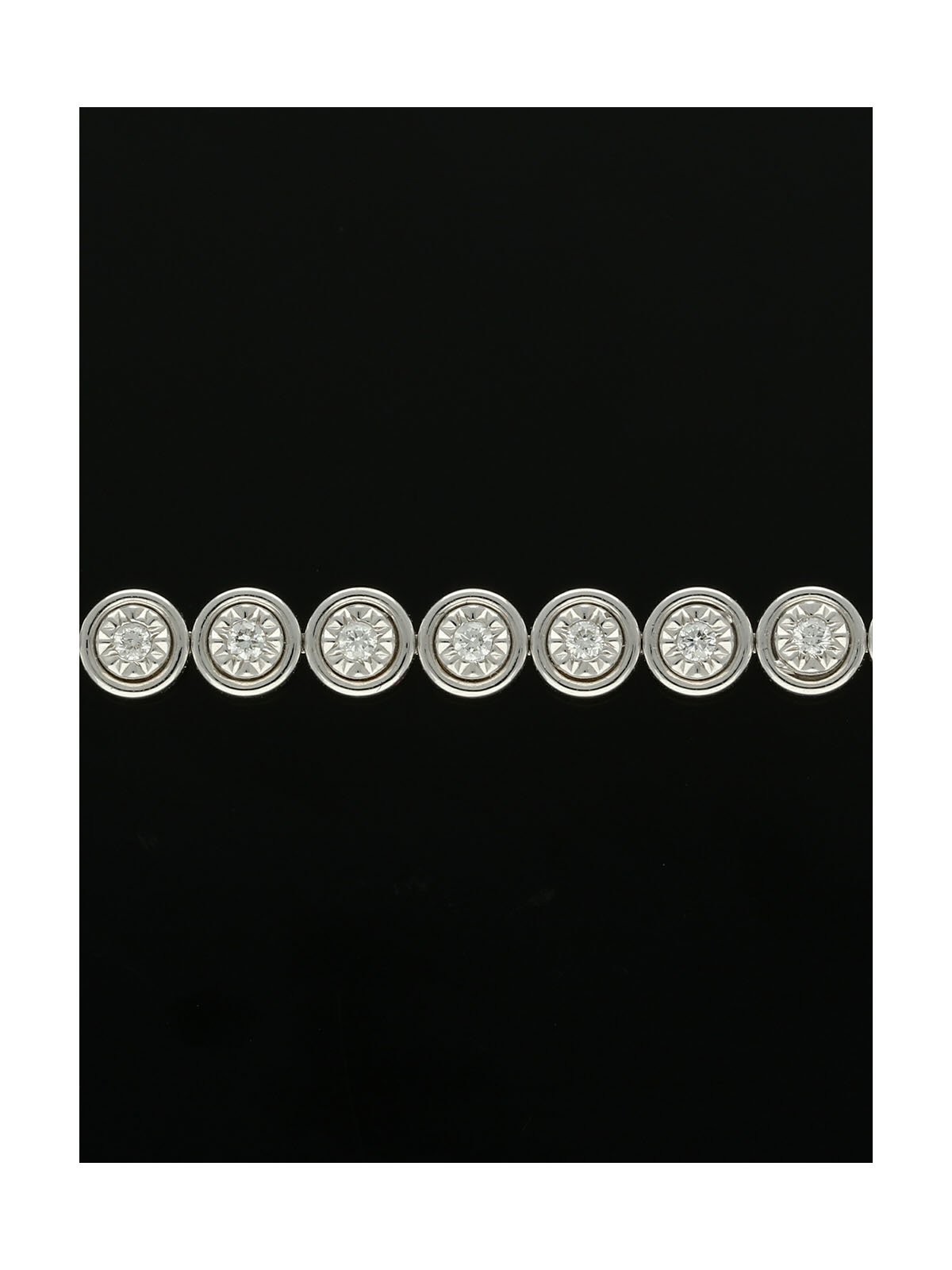 Diamond Illusion Set Bracelet 0.55ct in 18ct White Gold