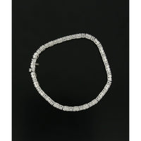 Diamond Cluster Line Bracelet 4.57ct in 18ct White Gold
