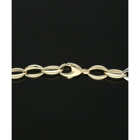 Oval Link Necklace in 9ct Yellow and White Gold