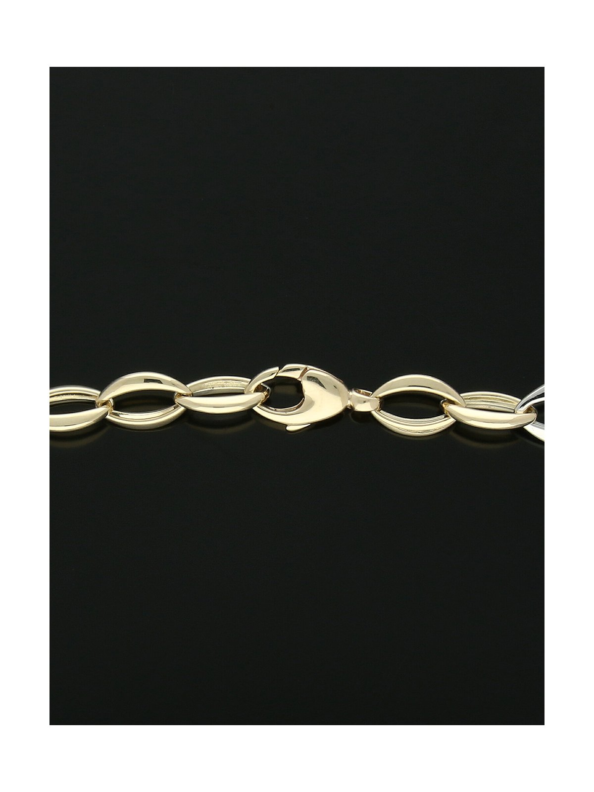 Oval Link Necklace in 9ct Yellow and White Gold
