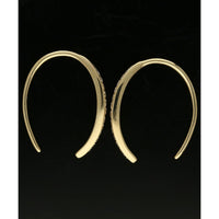 Diamond Channel Set Banana Hoop Earrings 0.14ct in 9ct Yellow Gold