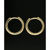Diamond Channel Set Small Hoop Earrings 0.14ct in 9ct Yellow Gold