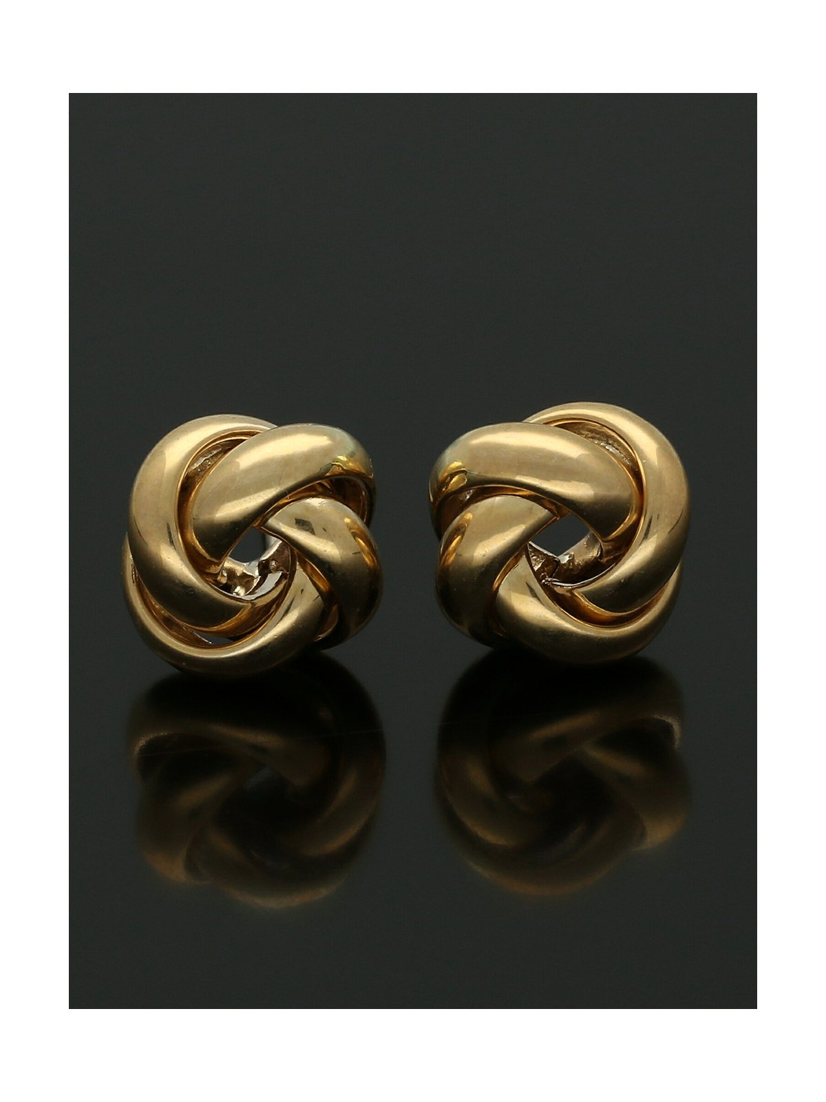 Ribbon Knot Stud Earrings 8mm in 9ct Yellow Gold