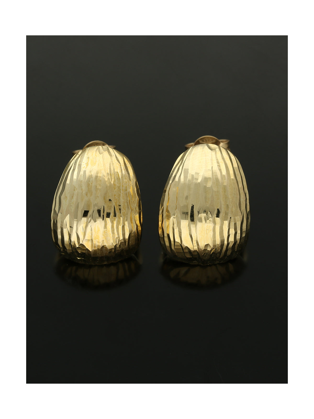 Tapered Oval Stud Earrings in 9ct Yellow Gold