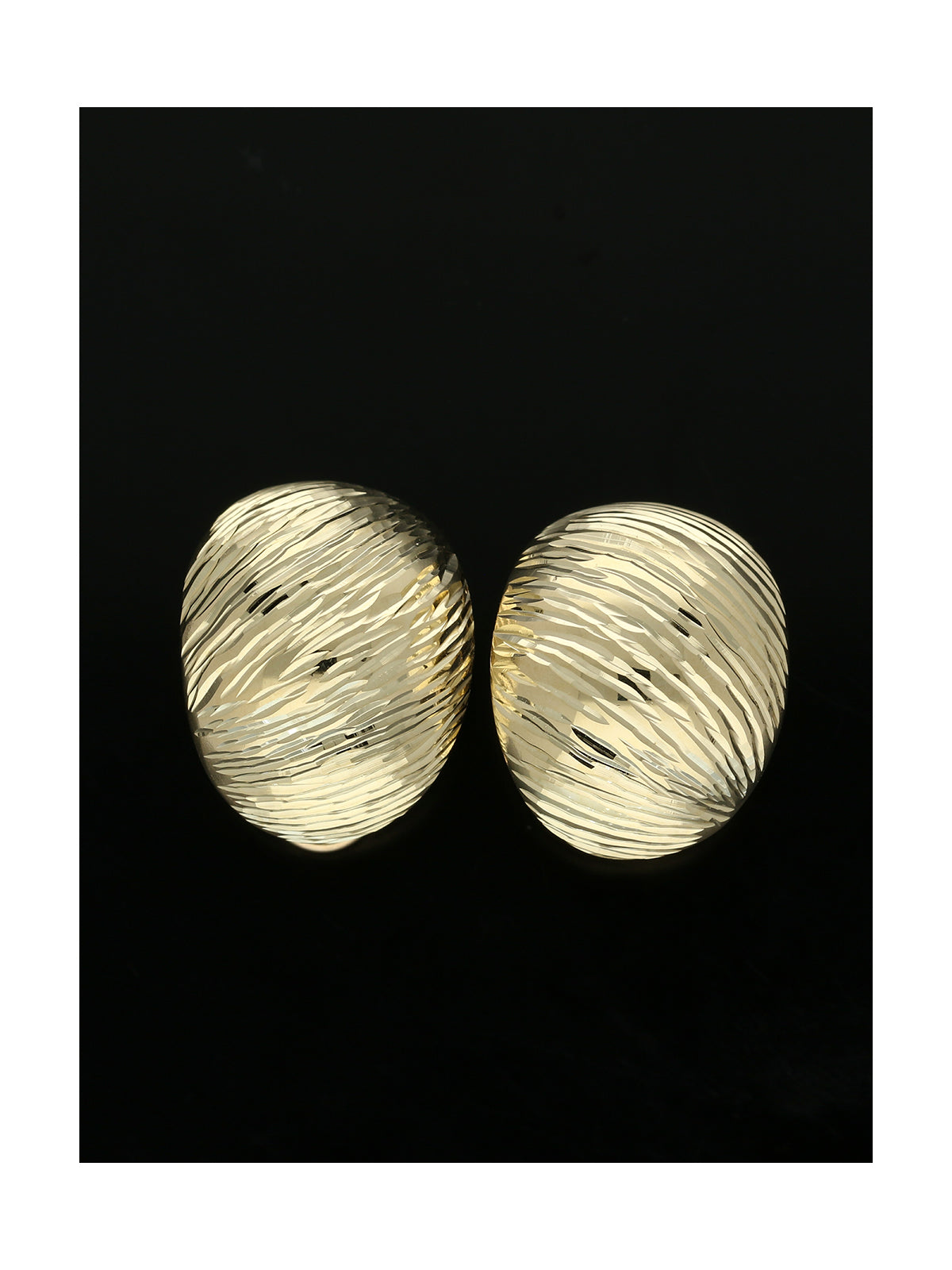 Tapered Oval Clip On Earrings in 9ct Yellow Gold
