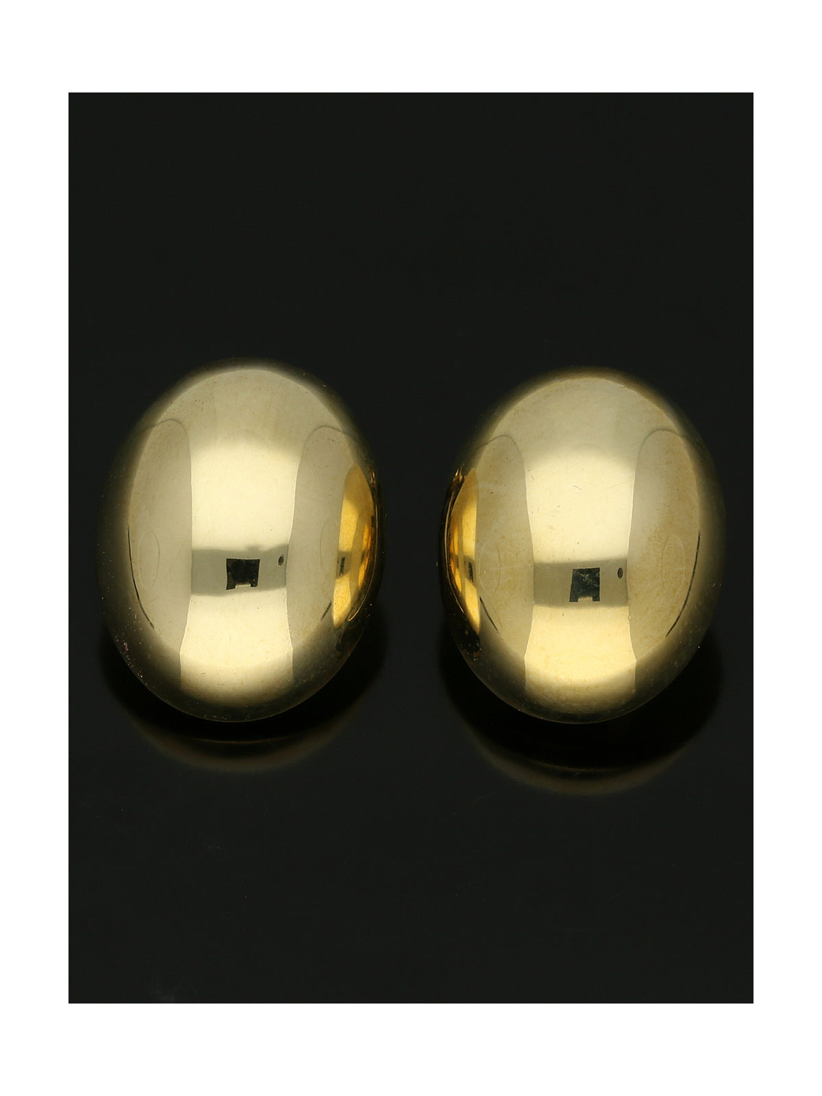 Oval Domed Clip In Earrings in 9ct Yellow Gold
