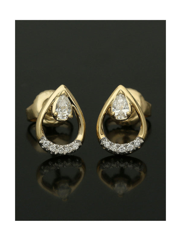 Diamond Teardrop Stud Earrings 0.20ct in 9ct Yellow Gold
